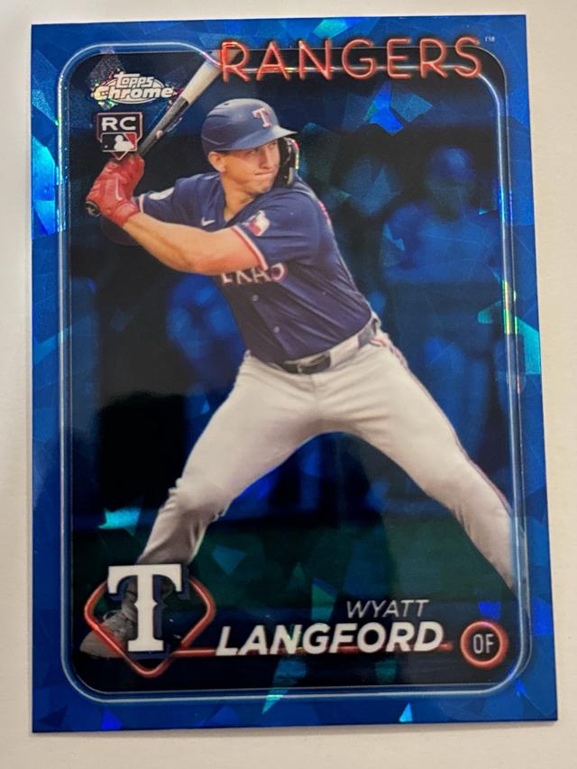 Wyatt Langford 2024 Topps Chrome Sapphire Update Series ﻿#USCS151 Rangers