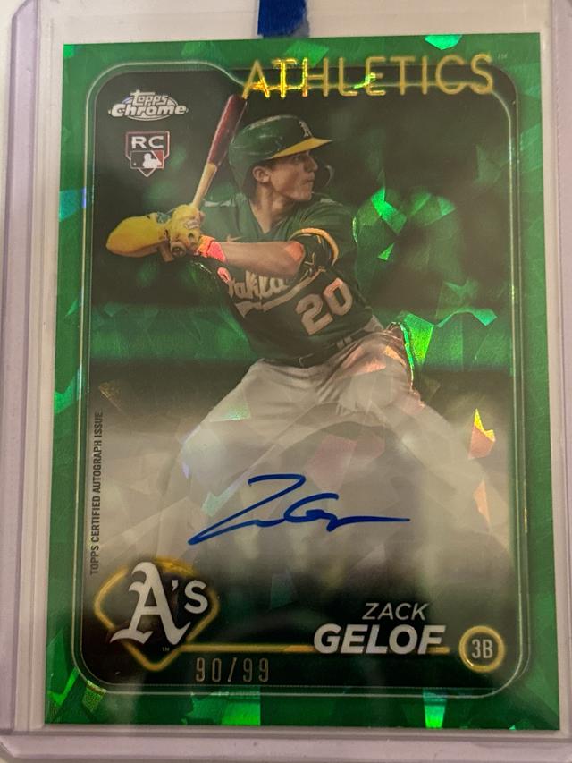 Zack Gelof 2024 Topps Chrome Sapphire Update GREEN Color Match Auto /99 A’s