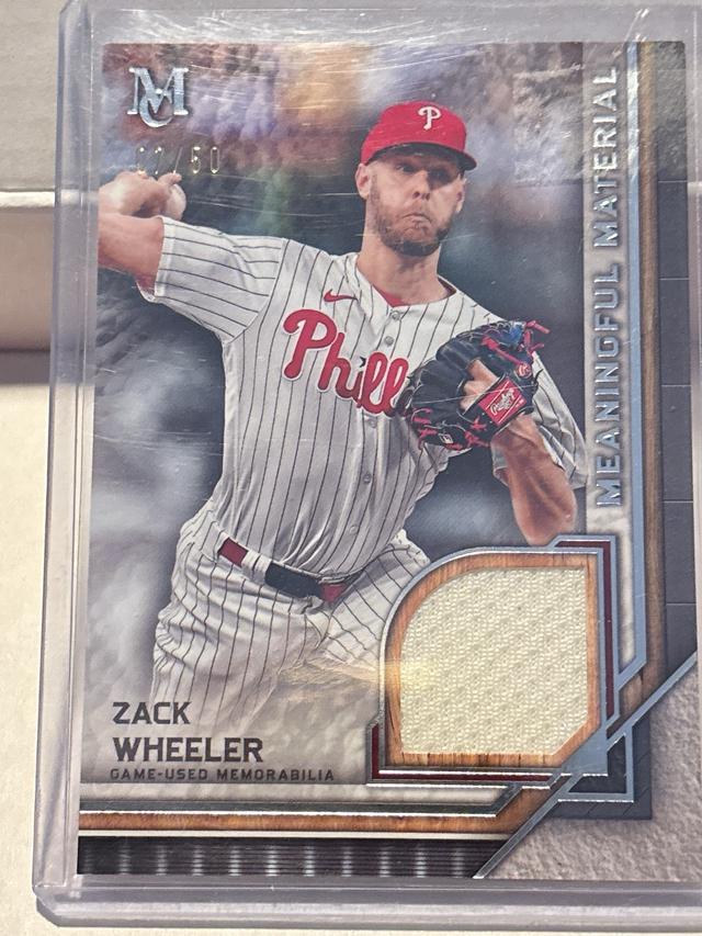 2023 Topps Museum Collection Zack Wheeler MEANINGFUL MATERIAL RELICS I #MMR-ZW