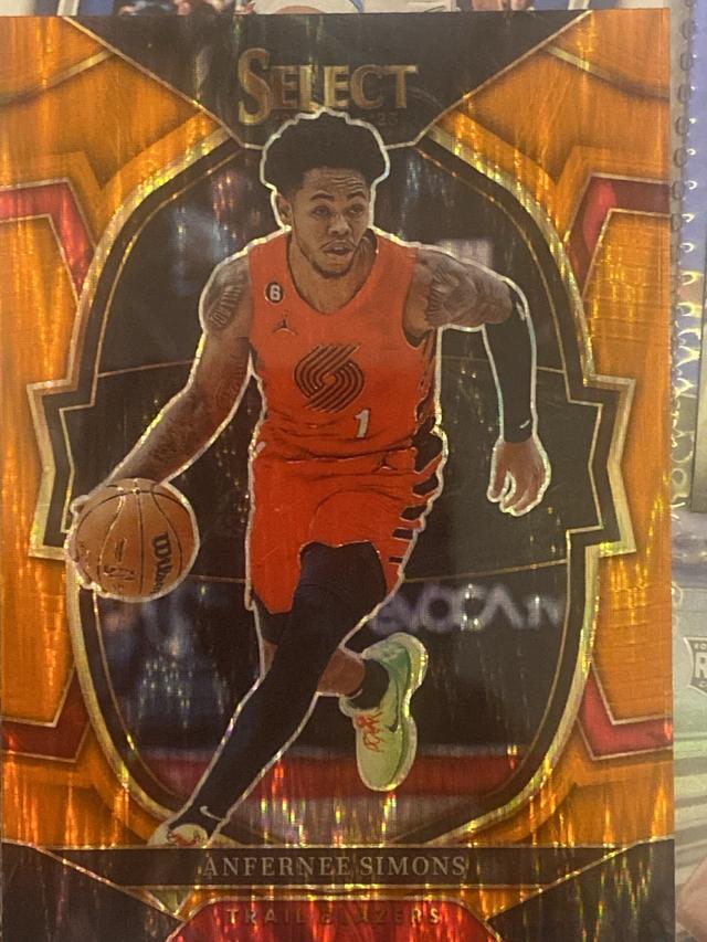 2022-23 Panini Select Basketball Anfernee Simons Orange Flash #42