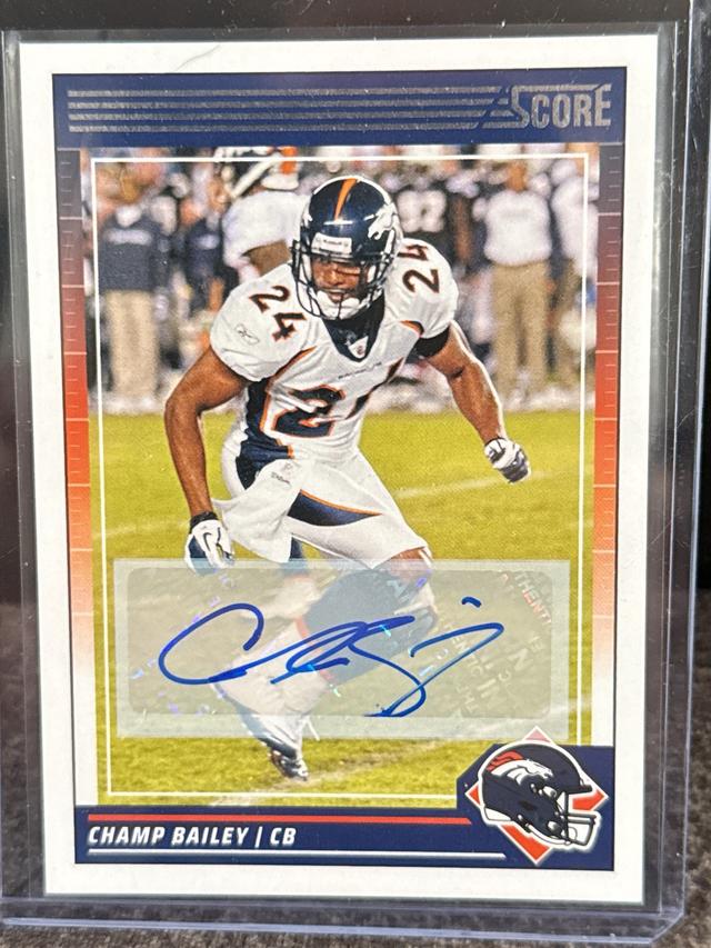 2024 Score Football Champ Bailey Base Signatures #90 Broncos