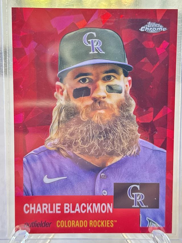 2022 Topps Chrome Platinum Charlie Blackmon Red Prism Refractors /100 #191